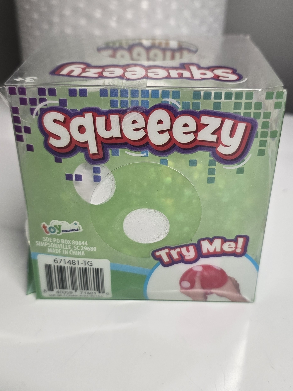 Jumbo Green Glitter Dice Squishy Toy